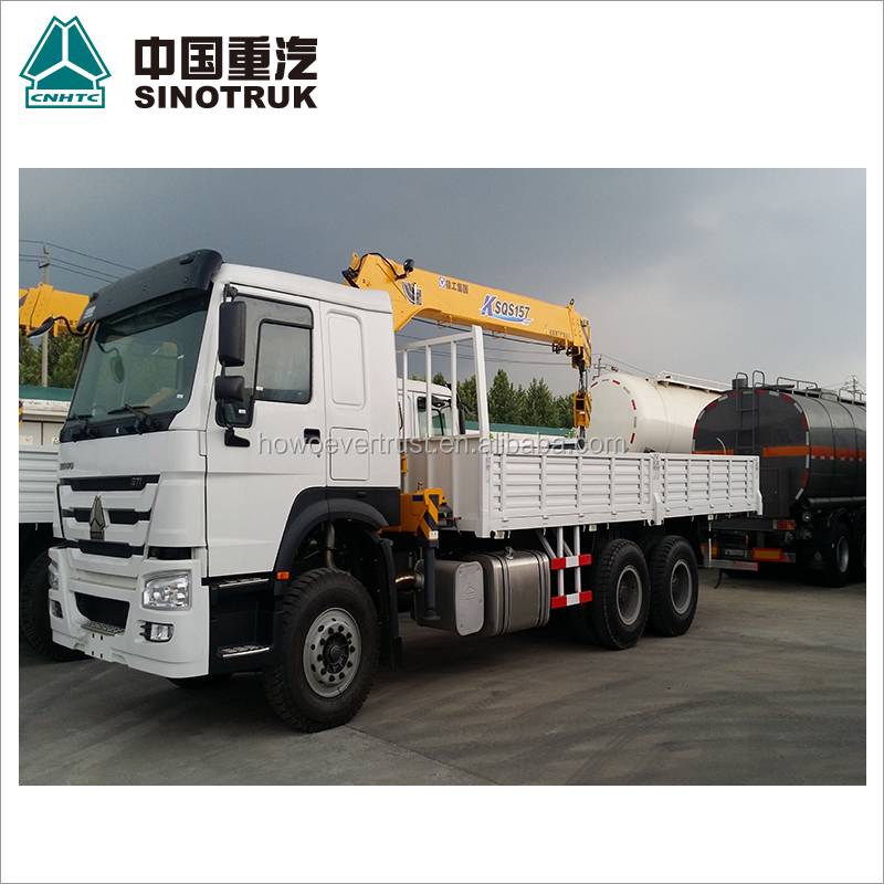 Low Price 371hp Sinotruk Howo 10 Ton Knuckle Boom Truck Mounted Crane 10 Ton Truck Crane For Sale